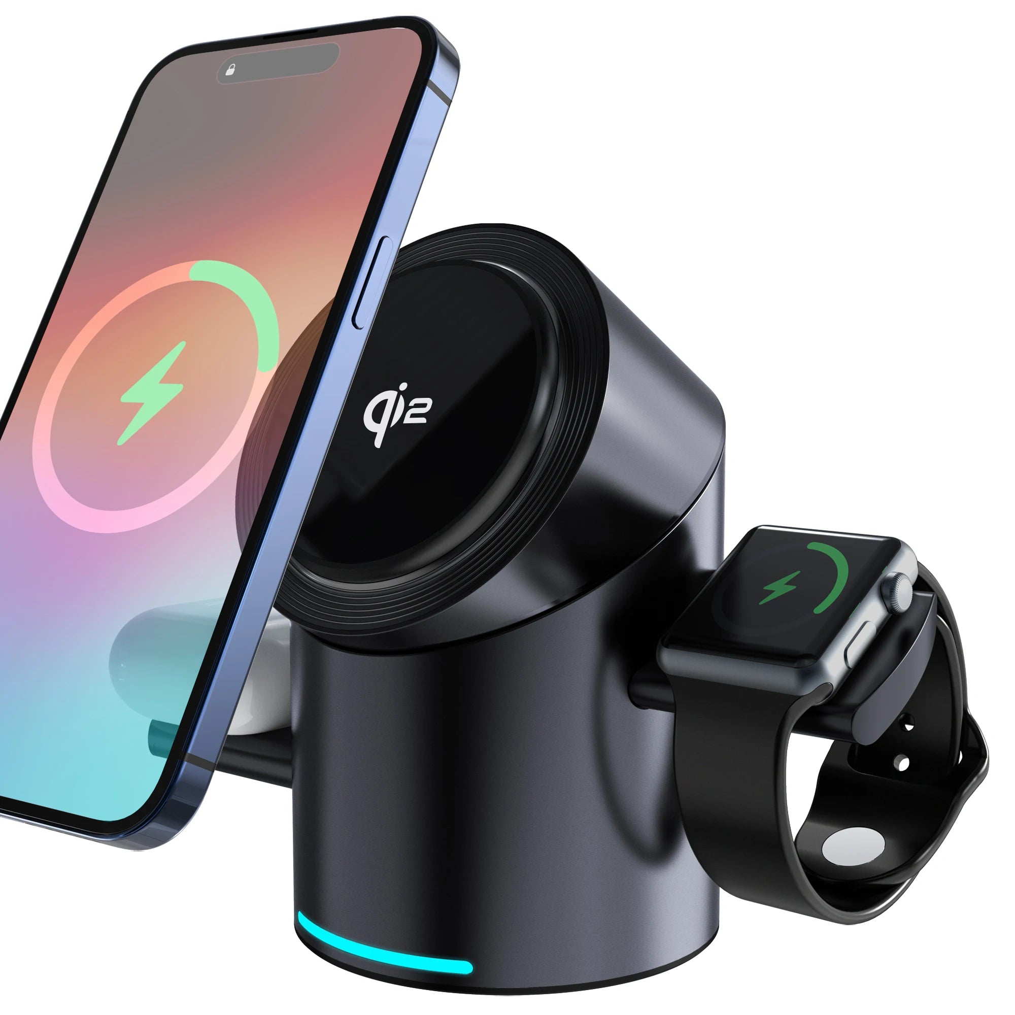 Station de recharge rotative Qi2 TriCharge
