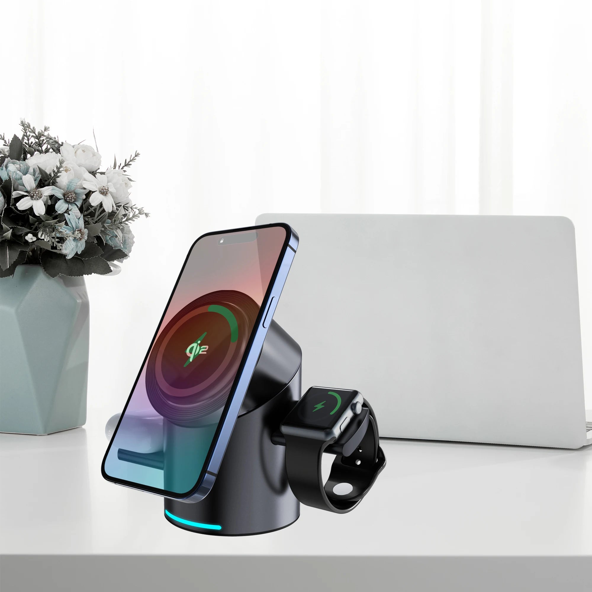 Station de recharge rotative Qi2 TriCharge