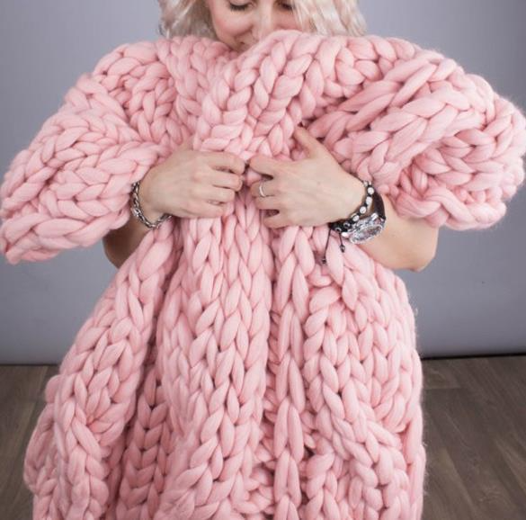 Bunte Wellenkuscheldecke