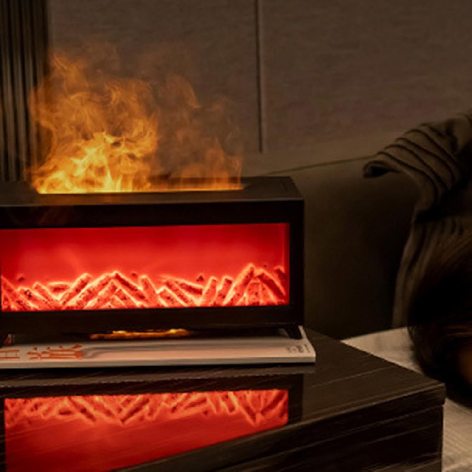 Humidificateur à effet flamme et brume 