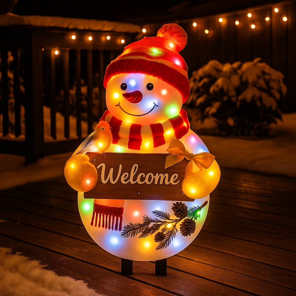 Pupazzo di neve natalizio luminoso