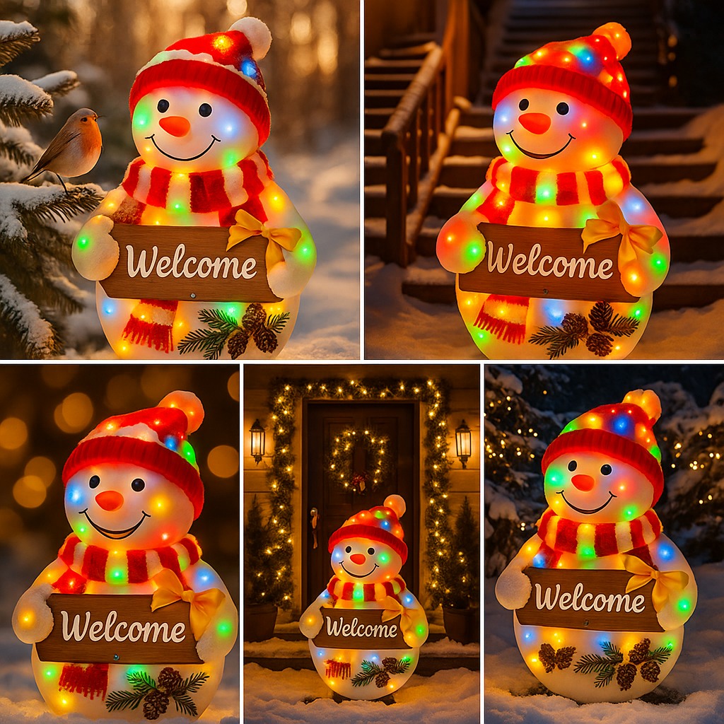 Pupazzo di neve natalizio luminoso