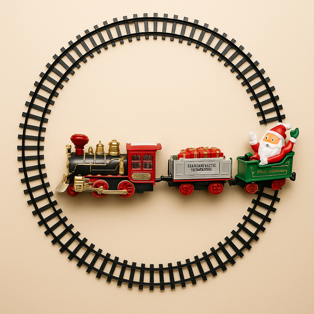 Trenino di Natale elettrico con binari