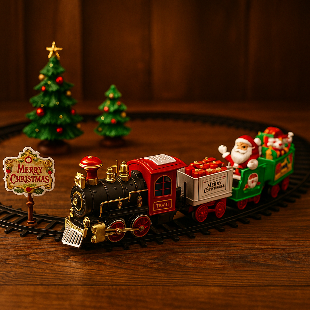 Trenino di Natale elettrico con binari