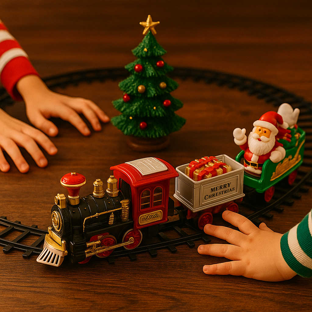 Trenino di Natale elettrico con binari